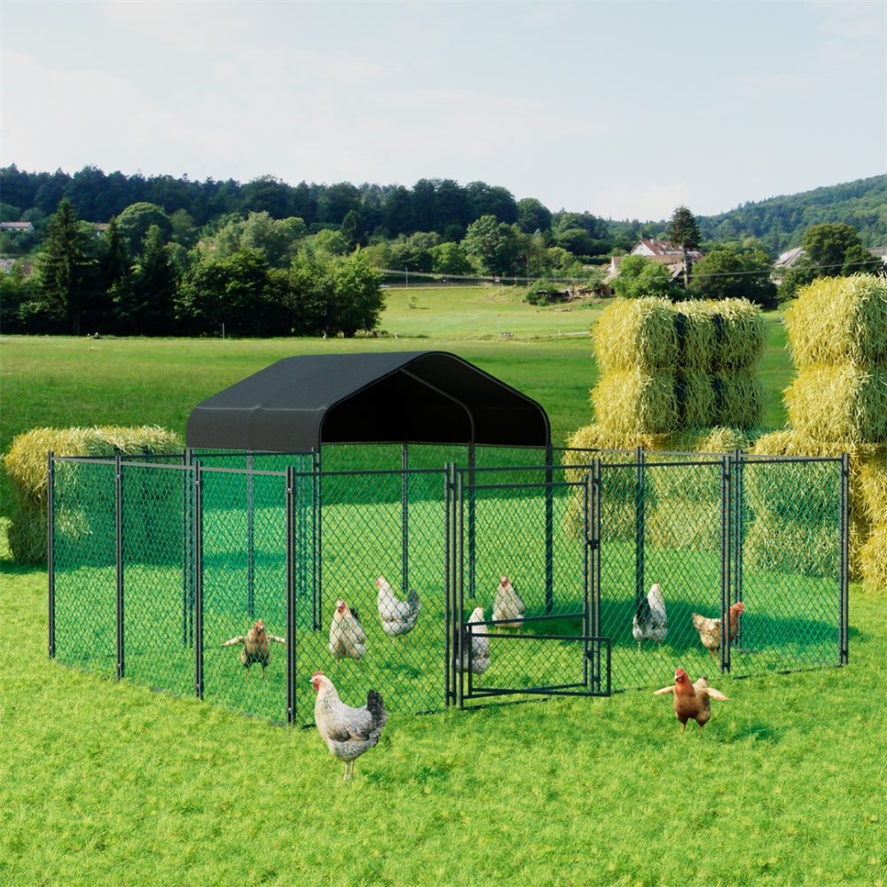 Large Outdoor Chicken Coop Metal Walk In Chicken Run Hen Poultry Cage