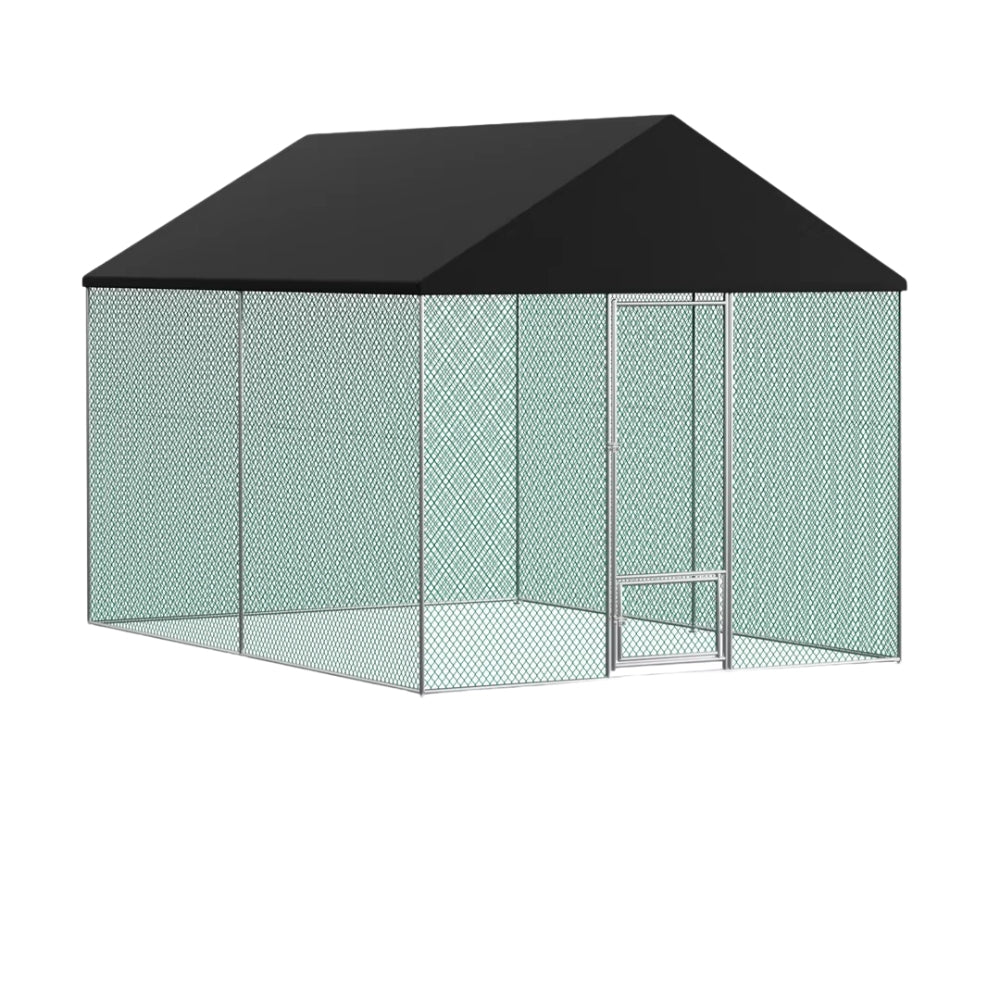 Outdoor Metal Chicken Coop Pen Cage with UV & Water Resistant Full Cover for Outside