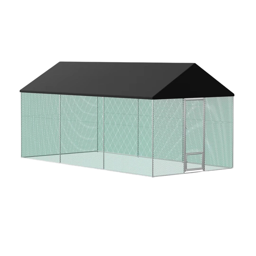 Outdoor Metal Chicken Coop Pen Cage with UV & Water Resistant Full Cover for Outside