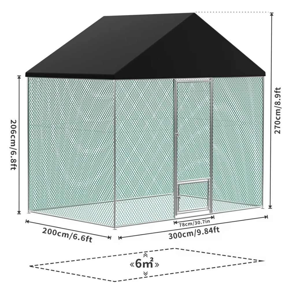 Outdoor Metal Chicken Coop Pen Cage with UV & Water Resistant Full Cover for Outside