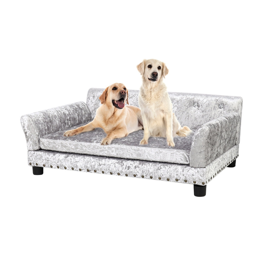 Pet Dog Couch Bed Deluxe Dutch Velvet Upholstered Sofa Bed Removable Cushion