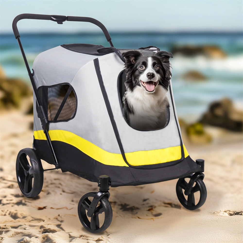 Portable Foldable Dog Stroller with 4 Heavy Universal Wheels Pet Travel Stroller