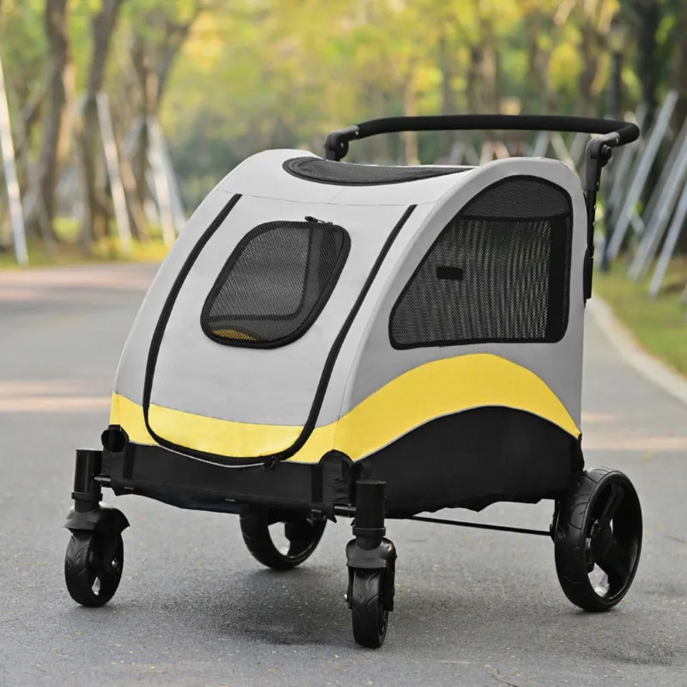 Portable Dog Stroller 4 Wheels for Large Dogs Foldable Pet Cat Travel Carriage Stroller