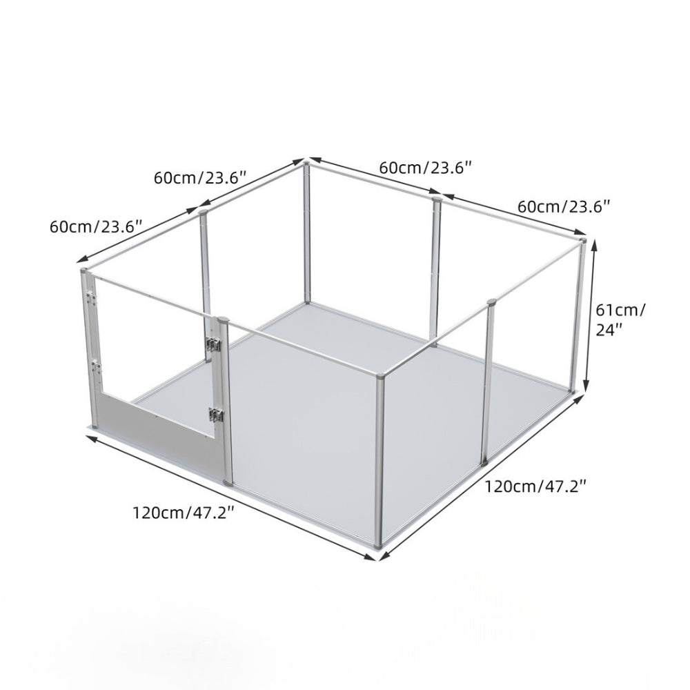 Premium Clear Acrylic Pet Whelping Pen with Waterproof Floor Pad