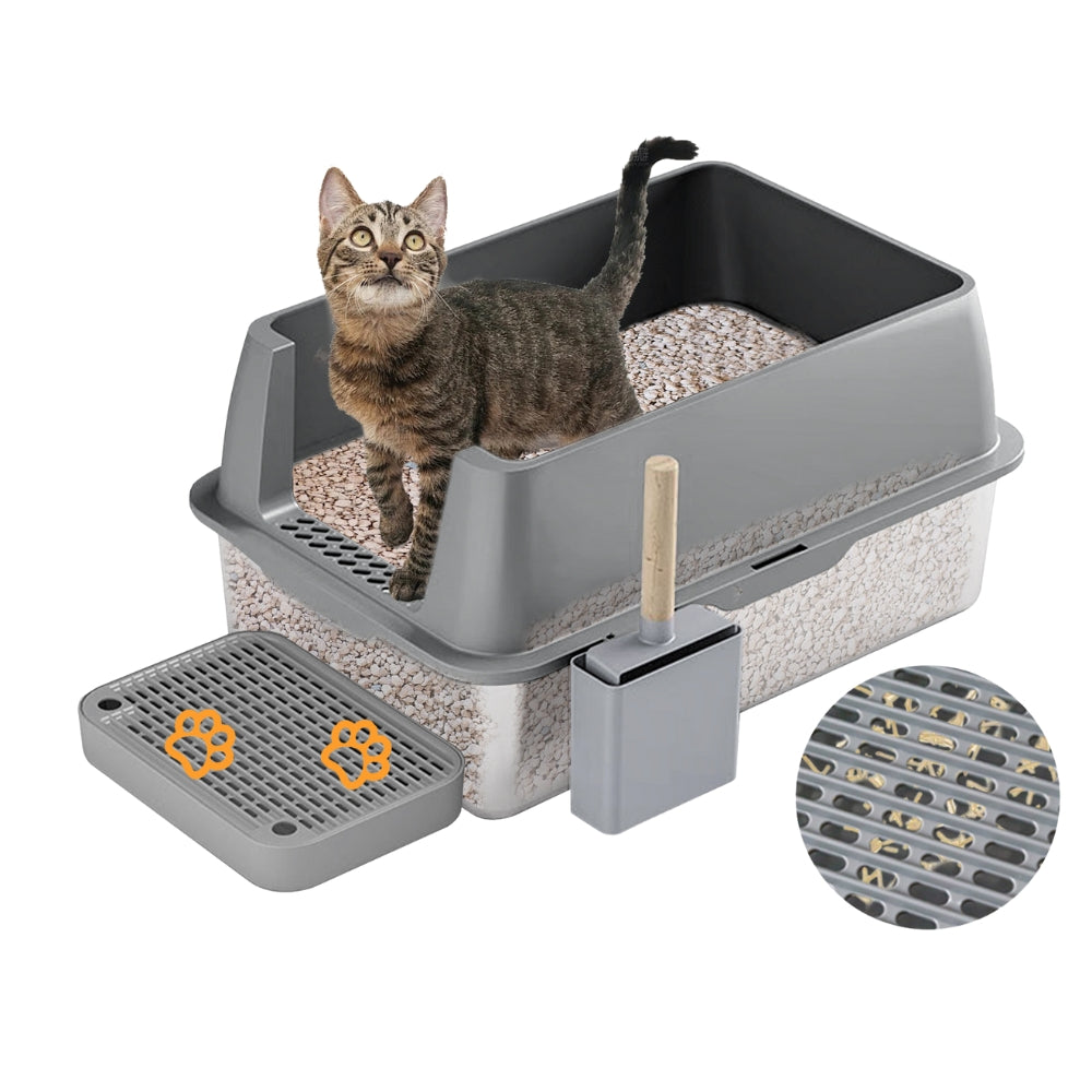 Enclosed Cat Litter Box Front Top Exit Cat Toilet Boxes with Lid