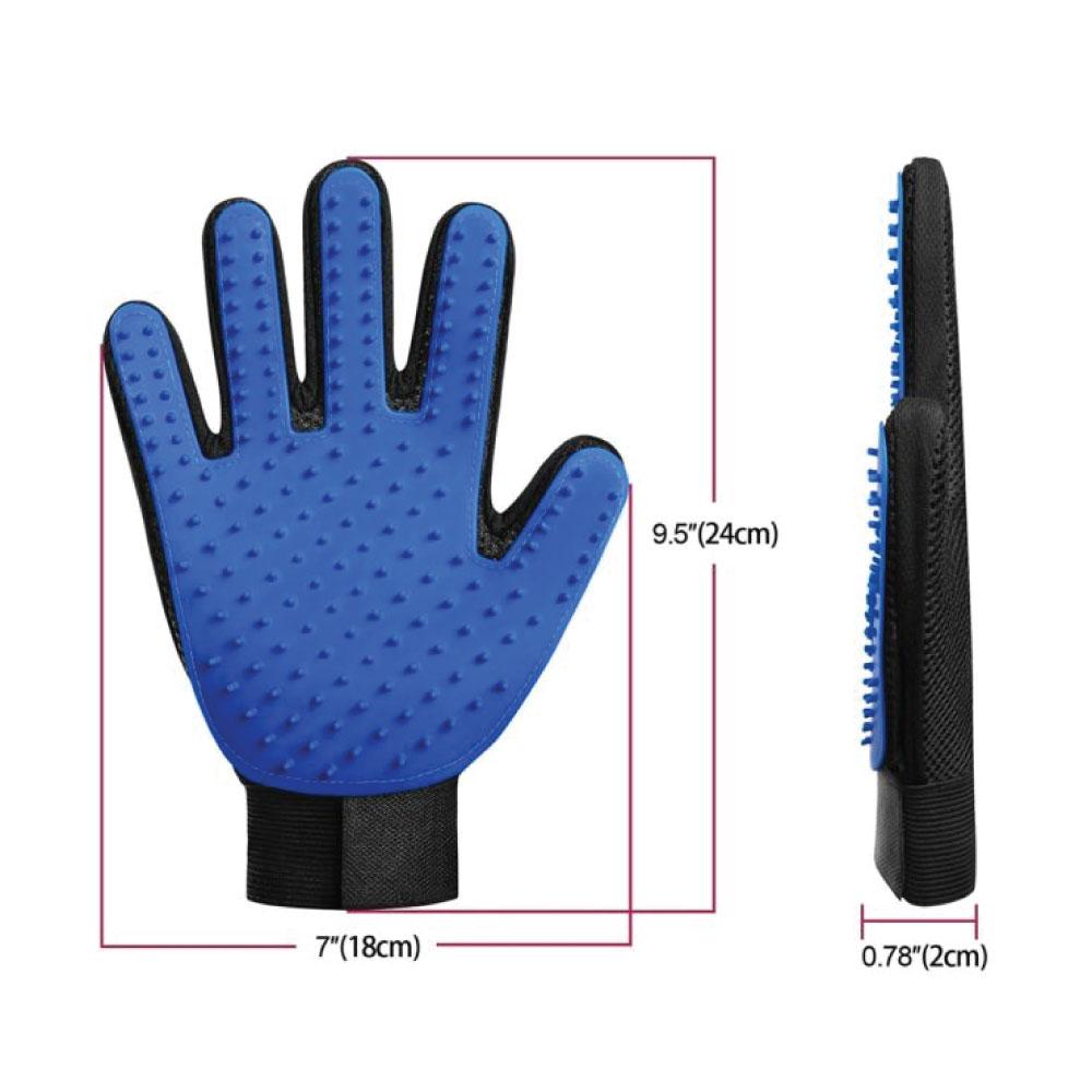 2in1 Pet Deshedding and Massage Glove - Dog or Cat Hair Grooming Right Hand Mitt