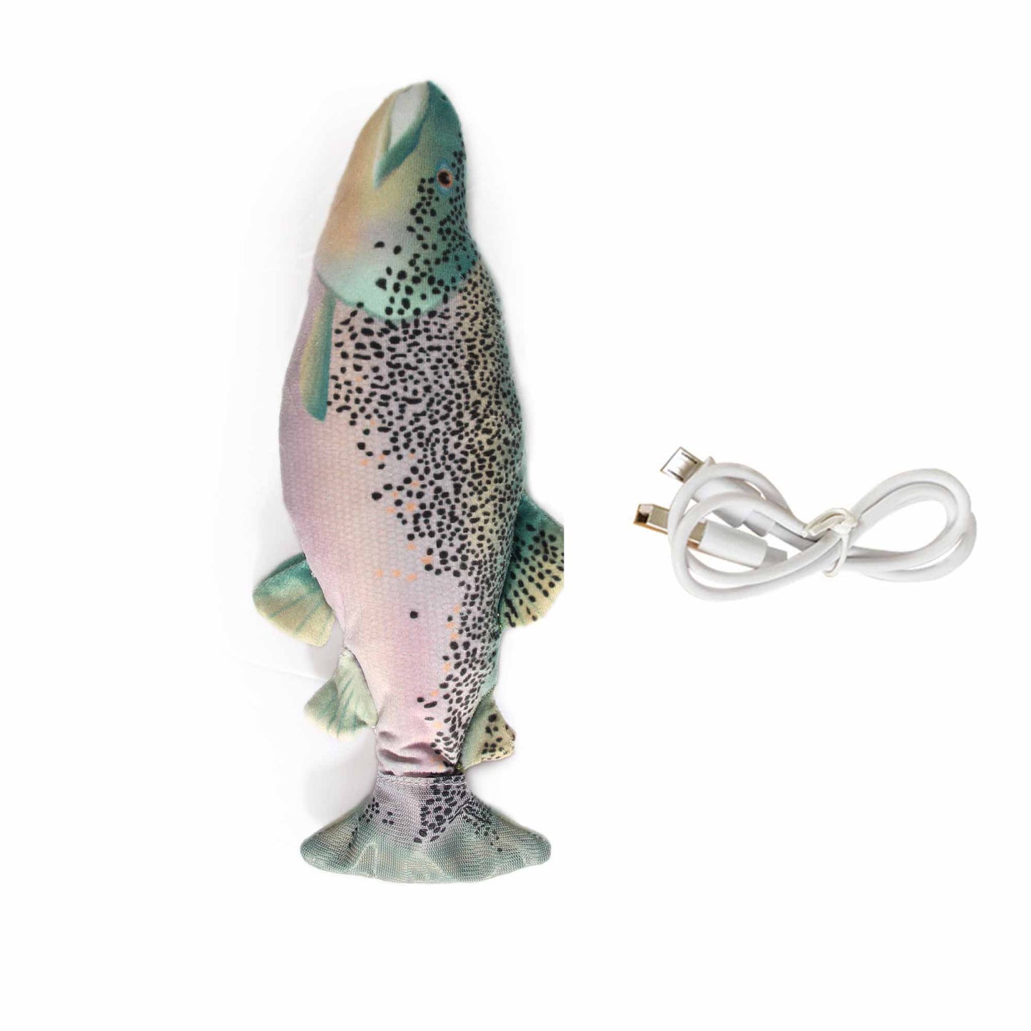 Jittering Trout Cat Toy - Flopping Dancing Fish + Catnip Silvervine Electric USB