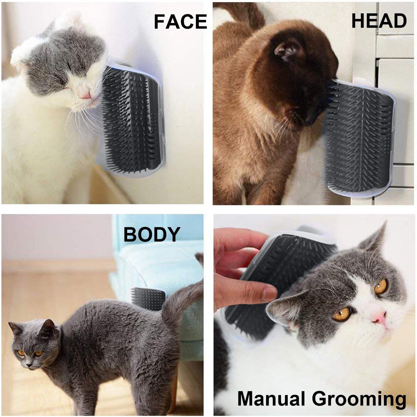 Cat Self Groomer Catnip  Dog Cat Toy Corner Groomer Wall Corner Scratcher Comb Grooming Massage Brush