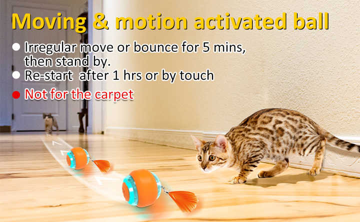 Interactive Electric Cat Toy Ball – Rechargeable Smart Rolling Pet Ball