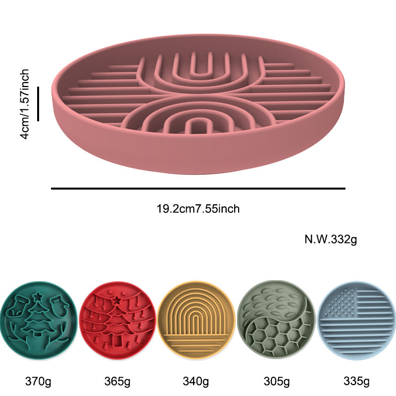 Green Silicone Slow Feeder Bowl for Dogs - Anti-Choking Christmas-Themed Lick Mat