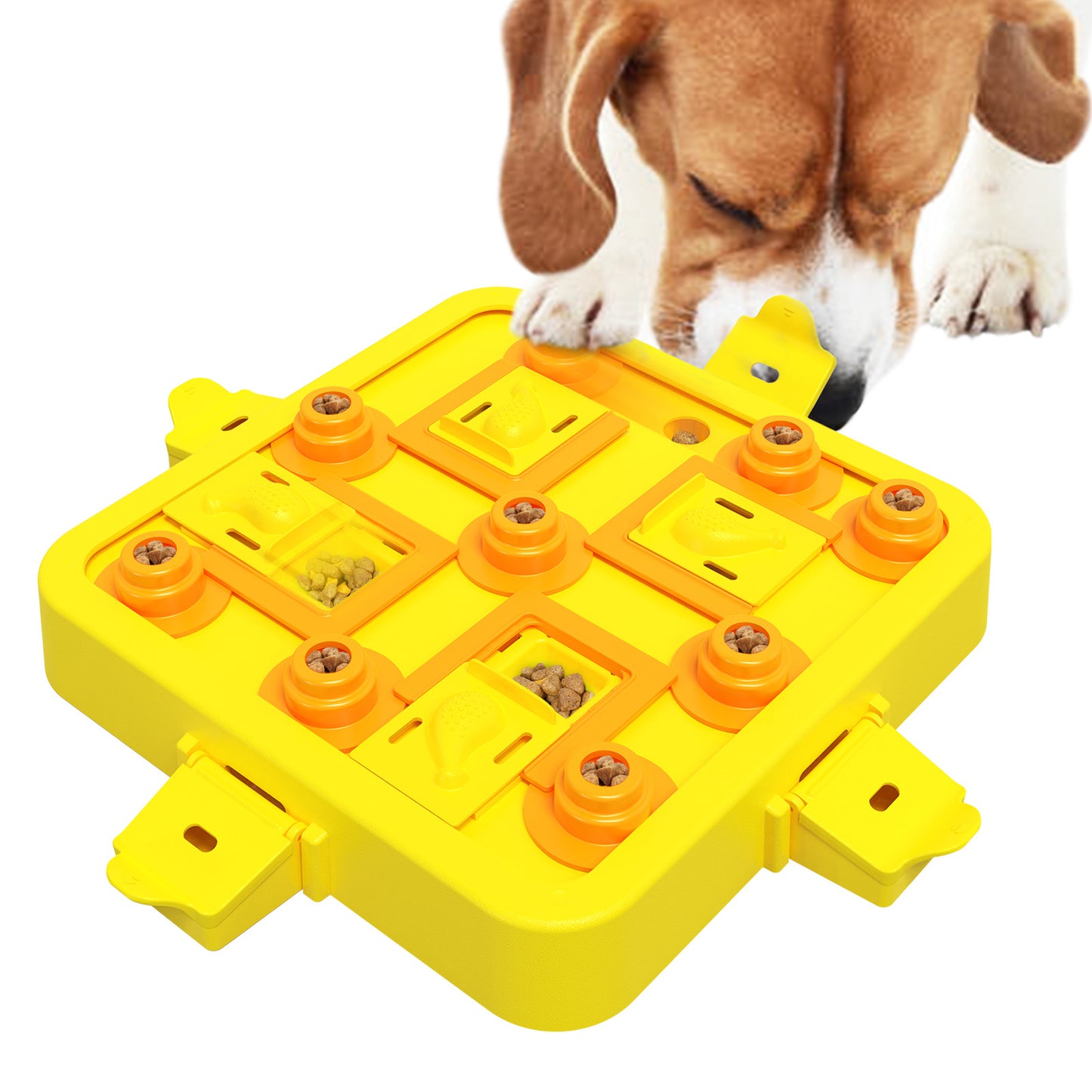 Blue Interactive Slow Feeder Puzzle Toy for Dogs - Durable Pet Food Dispenser Bowl